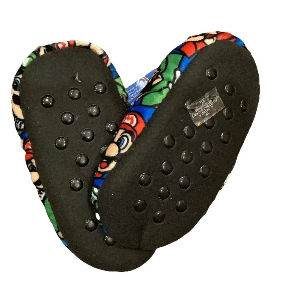 Nintendo Super Mario & Luigi Size (2T-3T) 41 /2-71/2 Cozy Fuzzy Babba Slippers
